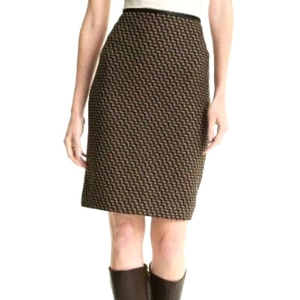 Nordstrom Collection ‘Nebraska Weave’ Wool Blend Brown Tweed Pencil Skirt Size 4